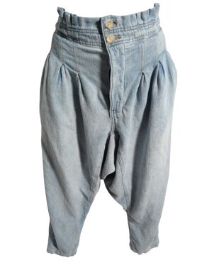 We The Free Button Fly Heirloom Baggy Barrel Jeans Pleated Drop Crotch Sz4